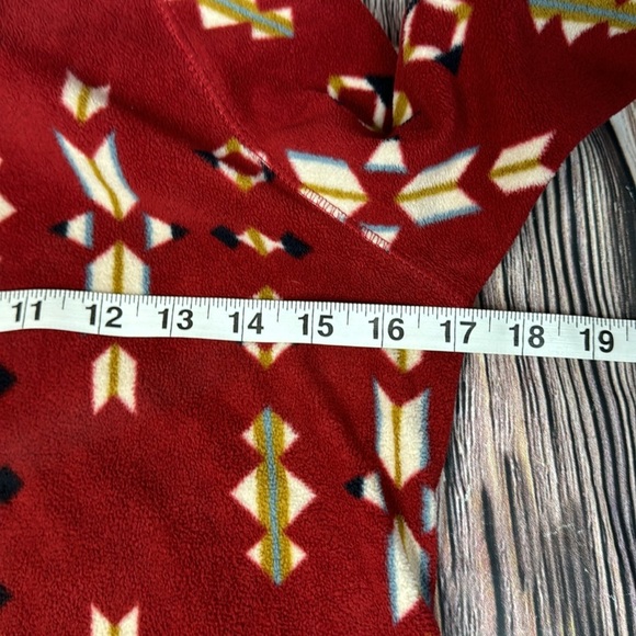 Eddie Bauer Quarter Zip Aztec Print Pullover Fleece Red Women's Size XS - Picture 9 of 9